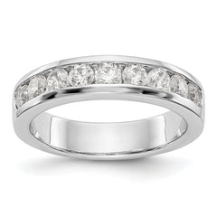 14K White Gold 9-Stone 7/8 carat Round Diamond Complete Channel Band