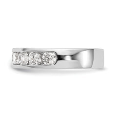 14K White Gold 9-Stone 1.3 carat Round Diamond Complete Channel Band