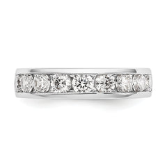 14K White Gold 9-Stone 1.3 carat Round Diamond Complete Channel Band