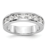 14K White Gold 9-Stone 1.3 carat Round Diamond Complete Channel Band