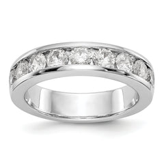 14K White Gold 9-Stone 1.3 carat Round Diamond Complete Channel Band