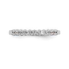 14K White Gold 11-Stone Shared Prong 1/3 carat Complete Round Diamond Band
