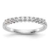 14K White Gold 11-Stone Shared Prong 1/3 carat Complete Round Diamond Band