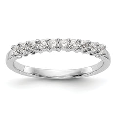 14K White Gold 11-Stone Shared Prong 1/3 carat Complete Round Diamond Band