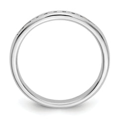 14K White Gold 10-Stone 1/5 carat Round Diamond Complete Channel Band