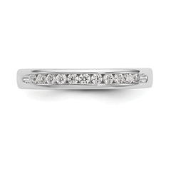 14K White Gold 11-Stone 1/5 carat Round Diamond Complete Channel Band
