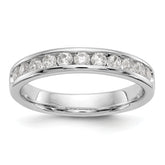 14K White Gold 11-Stone 1/2 carat Round Diamond Complete Channel Band