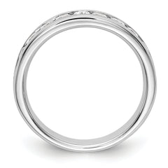 14K White Gold 11-Stone 3/4 carat Round Diamond Complete Channel Band