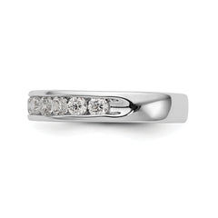 14K White Gold 11-Stone 3/4 carat Round Diamond Complete Channel Band