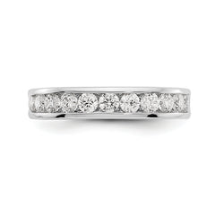 14K White Gold 11-Stone 3/4 carat Round Diamond Complete Channel Band