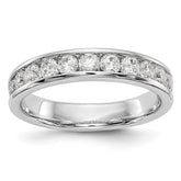 14K White Gold 11-Stone 3/4 carat Round Diamond Complete Channel Band