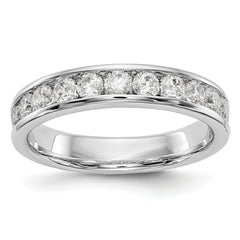 14K White Gold 11-Stone 3/4 carat Round Diamond Complete Channel Band