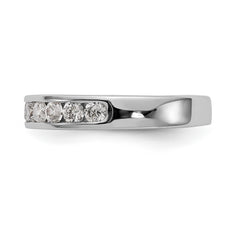 14K White Gold 11-Stone 3/4 carat Round Diamond Complete Channel Band