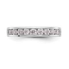 14K White Gold 11-Stone 3/4 carat Round Diamond Complete Channel Band