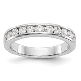 14K White Gold 11-Stone 3/4 carat Round Diamond Complete Channel Band