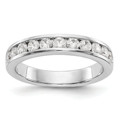 14K White Gold 11-Stone 3/4 carat Round Diamond Complete Channel Band