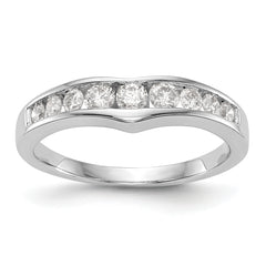 14K White Gold Channel-set 1/2 carat Diamond Contoured Complete Wedding Band - 7