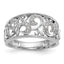 Swirled Diamond Wedding Band in 14K White Gold (1/6 ct. tw.), Size 7 - Sophia Jewelers