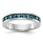 Blue Diamond Channel Wedding Band in 14K White Gold, 4.1mm (3/4 ct. tw.), Size 7 - Sophia Jewelers