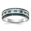 14k White Gold 3/4 carat Blue and White Diamond Complete Channel Band