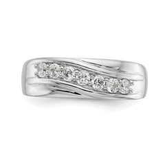 14K White Gold 7-Stone 1/2 carat Diamond Complete Men's Band