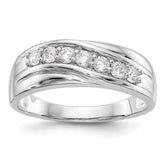 14K White Gold 7-Stone 1/2 carat Diamond Complete Men's Band