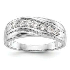 14K White Gold 7-Stone 1/2 carat Diamond Complete Men's Band