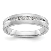 14K White Gold 5-Stone 1/4 carat Diamond Complete Men's Channel Band