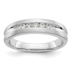 14K White Gold 5-Stone 1/4 carat Diamond Complete Men's Channel Band