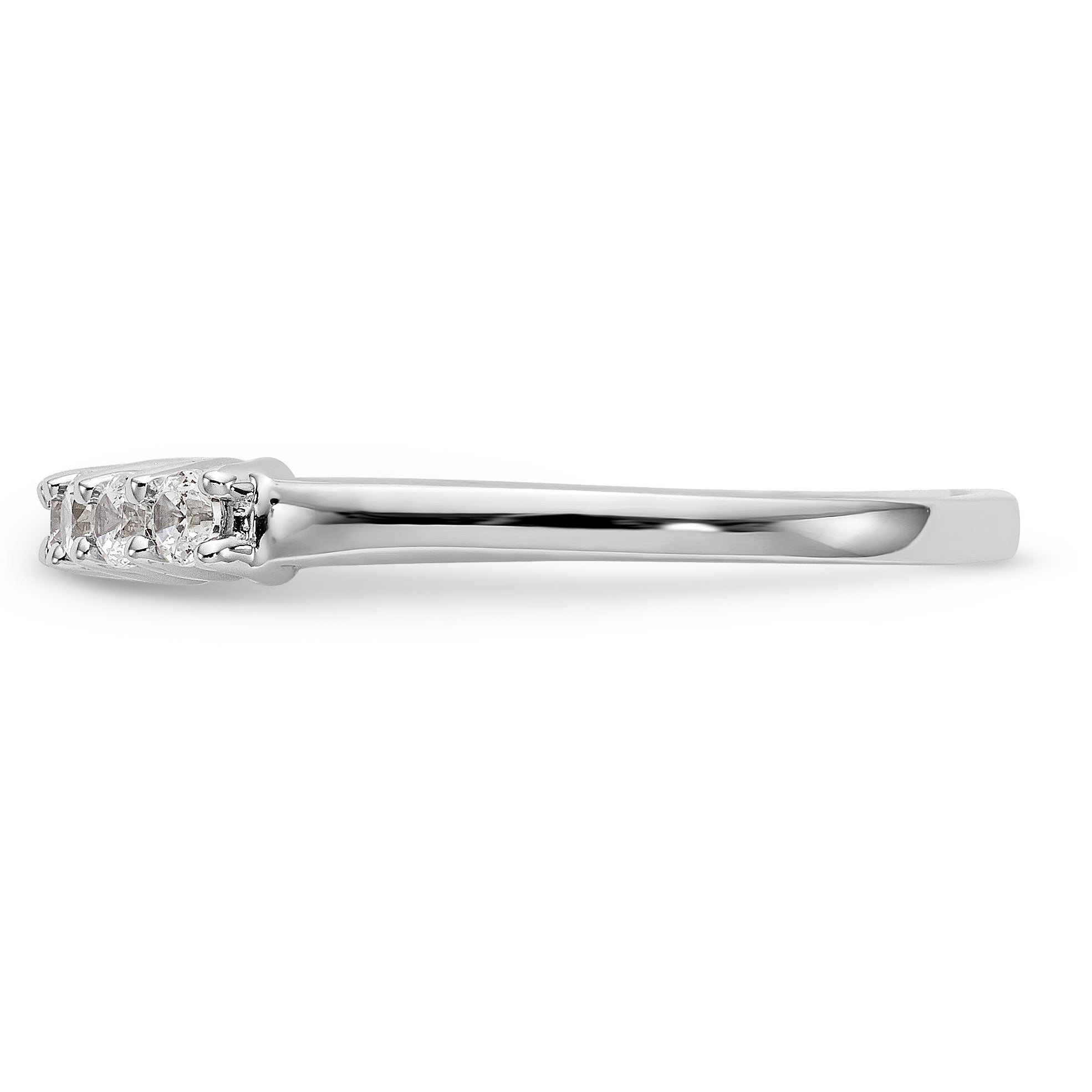14K White Gold 7-Stone Shared Prong 1/3 carat Complete Round Diamond Band
