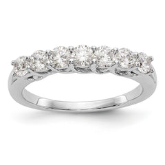 14K White Gold 7-Stone Shared Prong 7/8 carat Complete Round Diamond Band