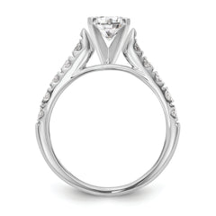 14K White Gold Peg Set 1/2 carat Diamond Semi-mount Engagement Ring