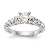 14K White Gold Peg Set 1/2 carat Diamond Semi-mount Engagement Ring - 7