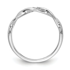 14k White Gold Diamond Fancy Twist Ring
