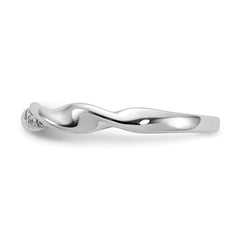 14k White Gold Diamond Fancy Twist Ring