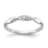 14k White Gold Diamond Fancy Twist Ring