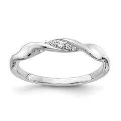 14k White Gold Diamond Fancy Twist Ring