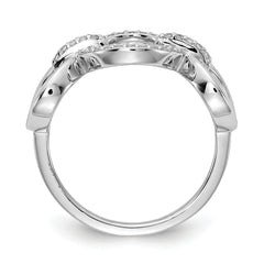 14k White Gold Diamond Fancy Circles Ring