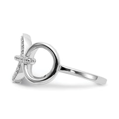 14k White Gold Diamond Fancy Circles Ring