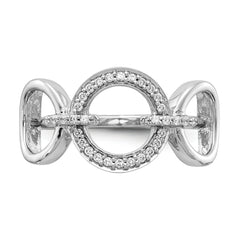 14k White Gold Diamond Fancy Circles Ring