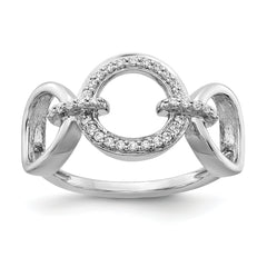 14k White Gold Diamond Fancy Circles Ring
