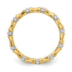 14k Diamond Fancy Bamboo Ring