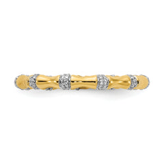 14k Diamond Fancy Bamboo Ring