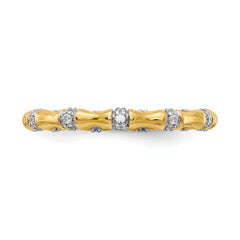 14k Diamond Fancy Bamboo Ring