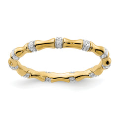 14k Diamond Fancy Bamboo Ring