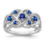 14k White Gold Diamond and Sapphire Fancy Ring