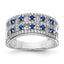 Diamond & Sapphire Fancy Ring in 14K White Gold, 1.8mm (1/3 ct. tw.), Size 7 - Sophia Jewelers