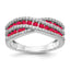 Diamond & Ruby Fancy Ring in 14K White Gold (1/3 ct. tw.), Size 7 - Sophia Jewelers