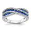Diamond & Sapphire Fancy Ring in 14K White Gold, 2.1mm (1/3 ct. tw.), Size 7 - Sophia Jewelers