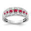 Diamond & Ruby Fancy Ring in 14K White Gold (1/5 ct. tw.), Size 7 - Sophia Jewelers